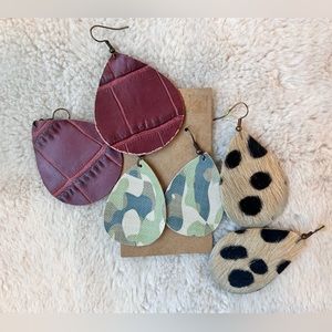 Lot of 3 Boutique Statement Style Earrings